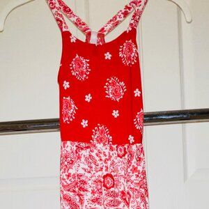 girl Xhilaration paisley summer dress 6/6X spaghetti strap/ racer back